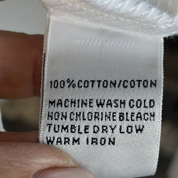 Talbots Vintage White Tone on Tone Diagonal Stripe Button Front Shirt Size 12 - Picture 3 of 9